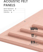 Fluxynara Large Felt Bulletin Board 48" x 36" Cork Board Alternative-12 Pack with 70 Safe Removable Adhesive Tabs, Cork Boards for Walls Cork Board for Home Office Classroom Pin Board-Coral