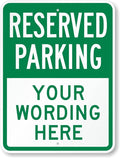 SmartSign 24 x 18 inch Custom “Reserved Parking” Metal Sign - Add Text, 80 mil Aluminum, 3M Laminated Engineer Grade Reflective Material, Green and White, Made in USA