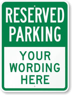 SmartSign 24 x 18 inch Custom “Reserved Parking” Metal Sign - Add Text, 80 mil Aluminum, 3M Laminated Engineer Grade Reflective Material, Green and White, Made in USA