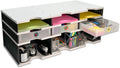 Desktop Organizer 6 Letter Tray Sorter Plus Riser Storage Base & 3 Supply Drawers - TierDrop Plus Stores All of Your Documents, Files, Forms & Frequently Used Supplies in One Compact Modular System
