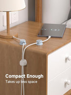 Magnetic Cable Clips, Adjustable Cord Holder Management, Adhesive Wire Keeper Organizer for Home Office Desk Phone PC Car Wall Desktop Nightstand Appliance (9-PCS White & Blue)
