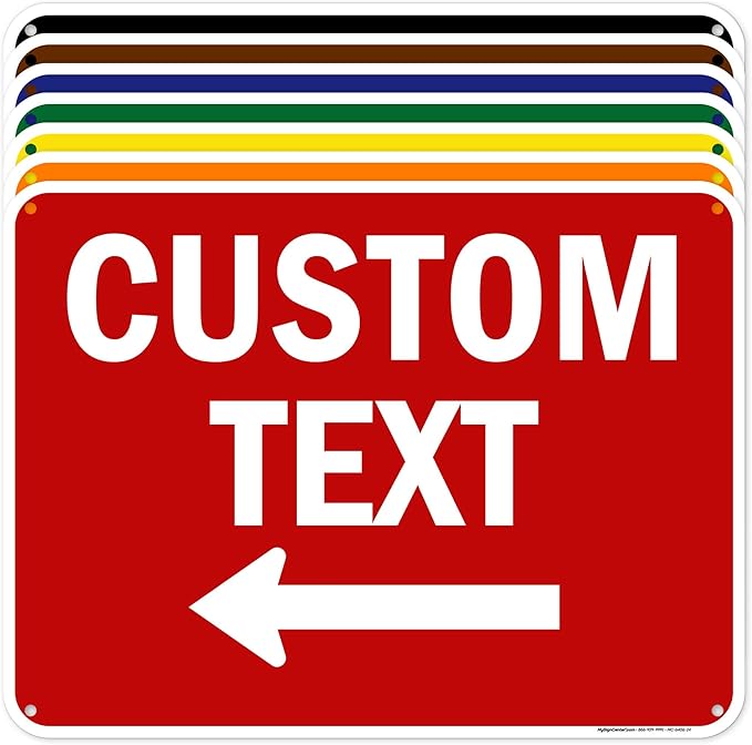 Custom Arrow,Custom Directional Sign, Left Arrow,18x24 Inches, 55 mil thick HDPE (high density polyethylene) Made in USA by My Sign Center