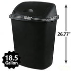 Uumitty Kitchen Trash Can 18.5 Gallon with Swing Lid, 70L Plastic Tall Garbage Can Outdoor and Indoor, Perfect for Commercial Offices, Home Office, 4 Pack