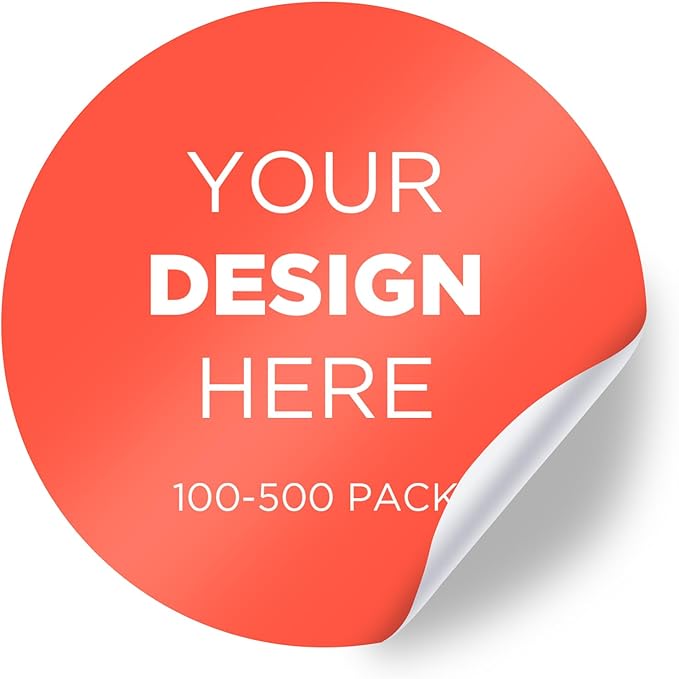 AHEADGOODS Custom Stickers - Personalized Labels, Customized Stickers with Any Design Image Logo Text, 100 Labels (Scalloped, 4"x4")