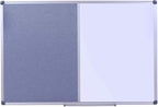 DexBoard 36 x24 inch Cork & Dry Erase Combo Board - Magnetic Whiteboard & Grey Bulletin Board for Office, Home, Classroom | Wall-Mountable with Aluminum Frame & Pen Tray