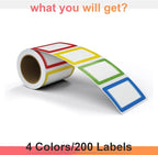 MFLABEL® Colorful Plain Name Tag Labels - 200 Stickers, 3.5 x 2.25 Inch, Colorful Border Name Tags for Office, Meetings, School, Home, Events, and Parties