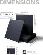Fluxynara Large Felt Bulletin Board 36" x 24" Cork Board Alternative-6 Pack with 40 Safe Removable Adhesive Tabs, Cork Boards for Walls Cork Board for Home Office Classroom Pin Board-Navy Blue