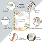 Heveboik Income & Expense Log Book - A4 Income and Expense Tracker for Small Business, Accounting Bookkeeping Tracking for Woman and Man, 8" x 10.5", Rose Leaf