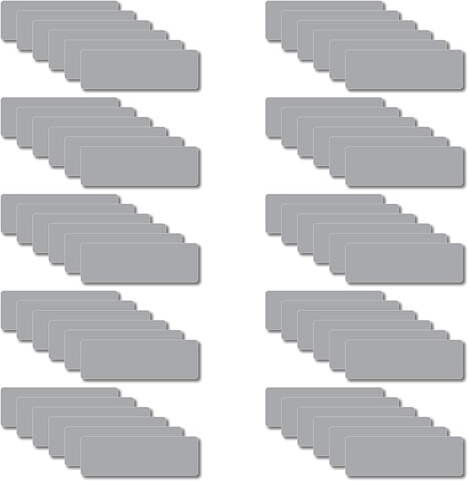 Magnetic Dry Erase Magnets Labels 3x1 inches, Reusable Name Tags, Organizing Schedules in Office/Classroom. Work on Fridge/White Board (Grey 60Pcs)