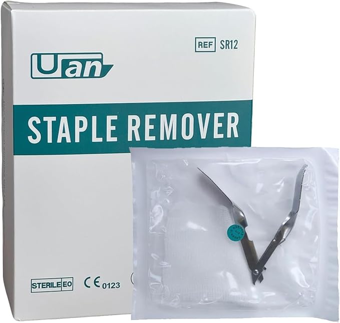 Skin Staple Removal Kit, Includes Staple Remover and Gauze Sponge, Steriled, Ideal for Hospitals and Clinics (1)