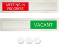 Vacant Meeting in Progress Privacy Sign,Vacant Occupied Sign for Home Office Hotles Hospital Conference Room,Slider Door sign Tells Whether Room Vacant or Occupied,7'' x 1.5'' - Stainless Steel,Silver