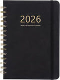 2026 Planner - Weekly and Monthly Planner 2026, Jan 2026 - Dec 2026, 6.4" x 8.5", Daily Planner Calendar Planner with Monthly Tabs, Elastic Closure, Pocket, Notes, Faux Leather Cover Yearly Agenda(Black)
