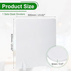 PATIKIL Desk Dividers 24" x 24", 1 Pack Desk Privacy Panel Freestanding Noise Reducing Partition Acoustic Panel with 2Pcs Support Feet for Testing Office Home Library, Pure White Style A