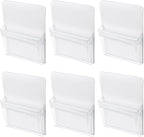 DORMIYA 6 Pcs PVC with Strong Attachment Force Pen Marker Holders, 4.7x6.5 in Clear with Strong Attachment Force Pocket Pouch for Whiteboard, Versatile Use for Pen Stationery and Locker Accessories