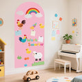 WUPIOS Magnetic Wall Decal Pink 39.3x17.5 Inch Arch Magnetic Chalkboard for Wall Magnetic Board for Playroom Peel and Stick Self Adhesive Blackboard with Colorful Liquid Chalks Magnet Wall Decal