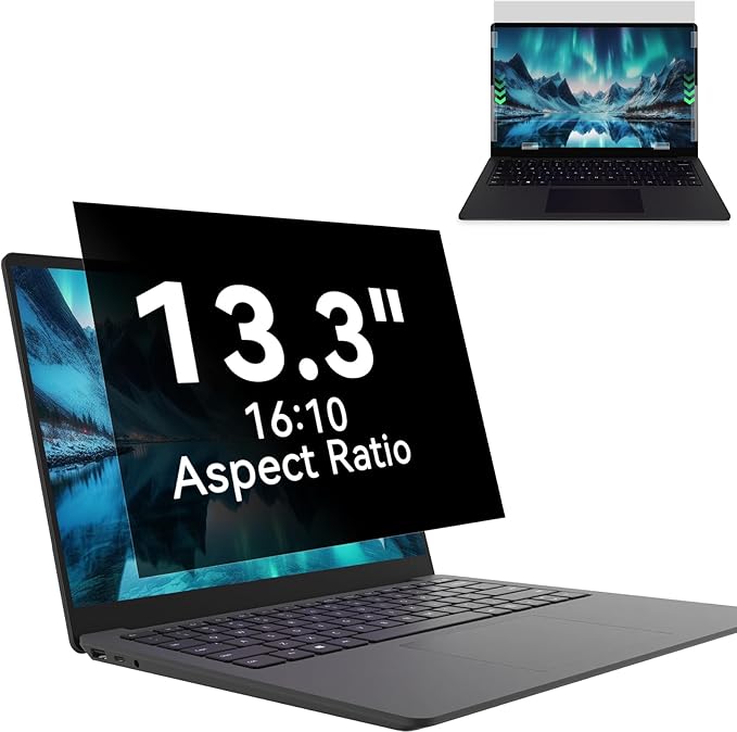 Mao Yeye Laptop Privacy Screen 13.3 Inch-16:10 Aspect Ratio Anti-Glare Blue Light Film Computer Monitor Protector, Bubble-Free shield Removable 13in Filter for Lenovo HP Acer Asus Thinkpad Envy Xps