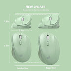 Ergonomic Wireless Mouse with USB Receiver for PC Computer, Laptop and Desktop, Ergo Vertical Mouse with Silent Clicks Long Battery Life, Up to 1600 DPI & 1 AA Battery Powered, Green