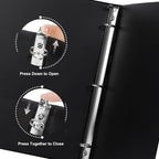 CIXILDTS 2" 3 Ring Binder, Standard 2-inch Round Ring Binder Fit Letter Size Paper, Presentation View Binders, Black, 6-Pack