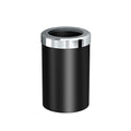 Gatco Modern Round Wastebasket, Matte Black and Chrome Combo - Stainless Steel Trash Can with Removable Lid, Leakproof, 3 Gallon Capacity for Bathroom, Bedroom, Kitchen, or Office