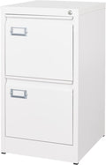 BYNSOE 2 Drawer File Cabinet with Lock Metal Vertical Filing Storage Cabinet Office Home Steel Vertical File Cabinets for A4 Legal/Letter Size Narrow File Cabinet Locked,Assembly Required