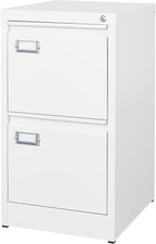 BYNSOE 2 Drawer File Cabinet with Lock Metal Vertical Filing Storage Cabinet Office Home Steel Vertical File Cabinets for A4 Legal/Letter Size Narrow File Cabinet Locked,Assembly Required