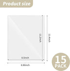 souG 15 Pack 8.5" x 11" Rigid Print Protectors, Clear Waterproof Hard Plastic Page Sheet Protectors, Paper Sleeves Photo Plastics Sleeves Hard Plastic Document Holder Birth Certificate Protector