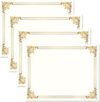 Empire Gold & White Parchment Certificate Papers - Pack of 25, NOT FOIL Laser & Inkjet Printer Compatible, for Office, Business Awards, Graduation, School Diplomas, 8-1/2" x 11" on 60 lb. Text Stock