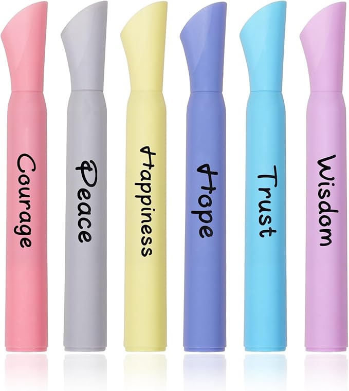 EooUooIP Aesthetic Highlighters, 6 Pack Tank Style Highlighters, Pastel Color, Chisel Tip, No Bleed Bible Highlighter, Assorted Colors, School Supplies