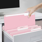 SUNEE File Folders, 36 Pack Manilla Folders 8.5 x 11, Colored File Folders Home Office School Supplies for Documents Files Paper, Pink