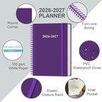 2026-2027 Planner - 18 Months Weekly & Monthly Planner from January 2026 - June 2027, Spiral Planners 2026-2027 with Elastic Closure, Inner Pocket, Medium 5.8" x 8.3", Purple