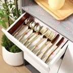 Cherry Blossom Shelf Liner - Non-Adhesive Drawer & Cabinet Liner, Non-Slip Waterproof Kitchen Shelf Paper,Pink Decorative Floral Refrigerator Liner, Easy to Cut & Clean