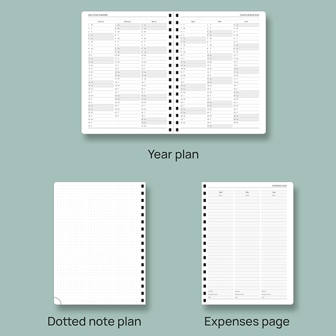 POPRUN Planner 2025-2026 (Medium - 6.5'' x 8.5'') Academic Weekly Calendar (July 2025 - June 2026) with Hourly Time Slots, Monthly Tabs, 100GSM Thick Papers, Spiral Leather Cover - Burgundy Red