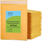 Kraft 14.25x20 Extra Large Bubble Mailers #7 | Self Seal Padded Envelopes | Air Lined Cushioned Yellow Bubble Mailer | Usable Size 14.25x19 | 50 Pack Bulk | Lightweight shipping Bags | Made in USA