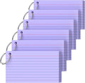 Ciphyfee Index Cards 3x5 Inch With Ring, 300 Count, Ruled Purple Index Card, 180GSM Flash Cards College Ruled for Students, Teachers, Study Note Card for Office, Home, School, Office