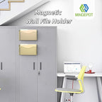 MINDEPOT Magnetic Wall File Organizer,Hanging Wall Mounted File Folder Binder Holder Mail Organizer for Office,Home and School Supplies