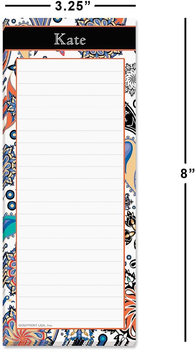 Current Color Paisley Personalized Lined Shopping List Pads - Set of 3