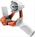 TAPEWELL Heavy Duty Metal Frame Orange Packing Tape Dispenser 3 Inch Core with Special Ergonomic Handle, Tape Gun for Packing Boxes with Premium Tempered Steel Blade - for 2 inch Wide Roll