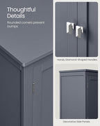 VASAGLE Floor Storage Cabinet, Freestanding Storage Unit with 4 Doors, Adjustable Shelves, 11.8 x 23.6 x 43.3 Inches, for Entryway, Bathroom, Slate Gray UBBC552G01