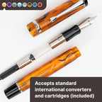 Conklin Duragraph Fountain Pen Orange Nights - Fine Nib, Luxury Writing Instrument with Vibrant Orange Finish