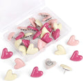30pcs Heart Push Pins, Decorative Push Pin Pink Cute for Bulletin Fun Push Pins Thumb Tacks Decorative for Photo Wall, Feature Wall,Map, Bulletin Board, Office or Home