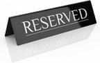 12 Reserved Table Signs – Black Stainless Steel with Silver Mirror Lettering | Elegant, Durable & Reusable Reserved Signs for Wedding Receptions & Restaurants | Wedding Accessories & Restaurant Supplies by Adaptic Group®
