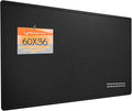 Lightomorrow Large Bulletin Board - 60 x 36 Inches, Decorative Felt Pin Board for Wall - 5' x 3' Foldable Photo Display Board with Self-Adhesive Tape, Includes 20 Push Pins - Black