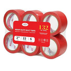 WINSUFIRE Duct Tape Heavy Duty, Heavy Object Packaging, and Home Repairing,Strong Adhesive Duct Tape for Indoor Outdoor Repairs, 2-inch by 22-Yard, 6-Roll,Total 132 Yards (Red)