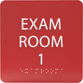 ADA CENTRAL SIGNS - 6" X6" Exam Room 1 Sign - ADA Compliant Tactile Graphics Grade 2 Braille Text Acrylic Wall Signs - Educational Institution Directional Assistance Test Center Door Sign for Schools