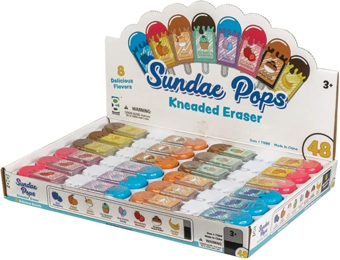 Raymond Geddes Sunday Pops Kneadable Erasers (Pack of 48)