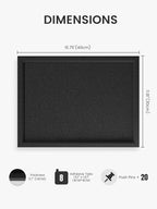 Fluxynara Felt Cork Board Alternative, Felt Bulletin Board 16" x 12" Black Frame with 8 Adhesive Tabs, Pin Board for Home Office, Classroom, Entryway, Kitchen Wall Decor—Black