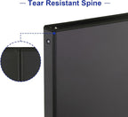COMIX Sturdy 3 Ring Binder 0.5 inch with Clear View Cover, 1/2" Round Ring View Binder, PVC-Free, 2.4mm-Thick, 100 Sheets Capacity of US Letter Size Paper, Office ＆ School Supplies, Pack of 12 (Black)