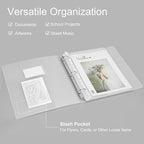 Uquelic 50-Pocket Clear Binder with Plastic Sleeves for Letter/A4 Size(11" x 8.5"), Document Binder Organizer for Papers, Certificates and Artwork, Macaron PP Divider Pages for Presentation
