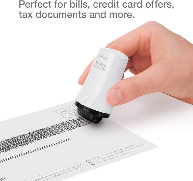Guard Your ID Advanced 2.0 Roller Identity Privacy Stamp for Identity Theft Prevention and Security (Regular 3-Pack, White)