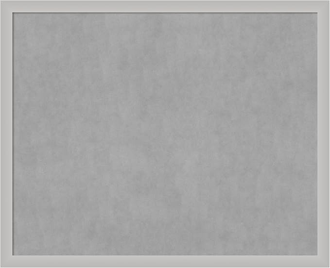 Amanti Art Silver Framed Magnetic Board 35x43 X-Large Vision Board for use with Magnets, 100% Metal Sheet to Display Items as Office Decor or for Home Organization in mudroom, Kitchen or Kids Room